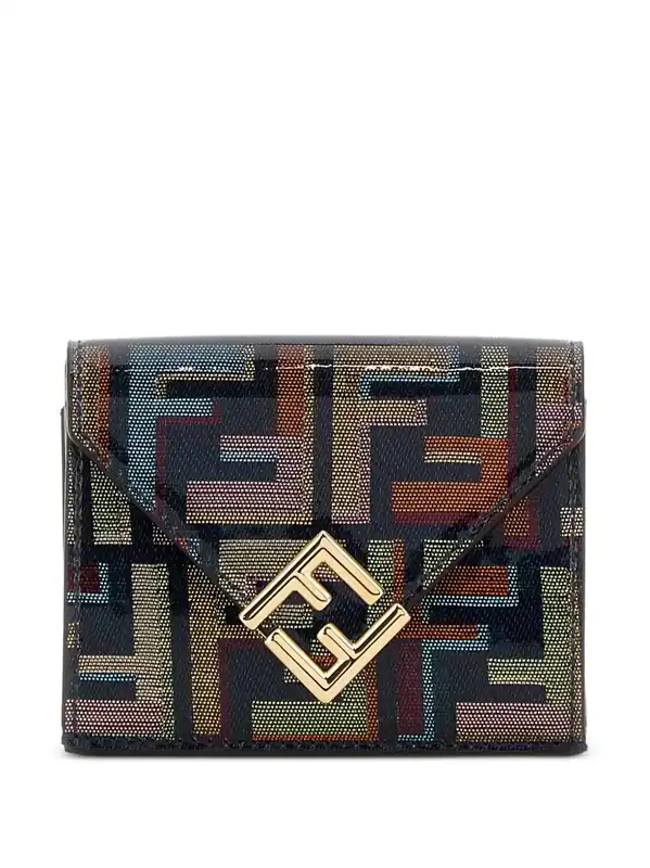 Ff Diamonds Multicolour Glazed Ff Fabric Wallet - Fendi