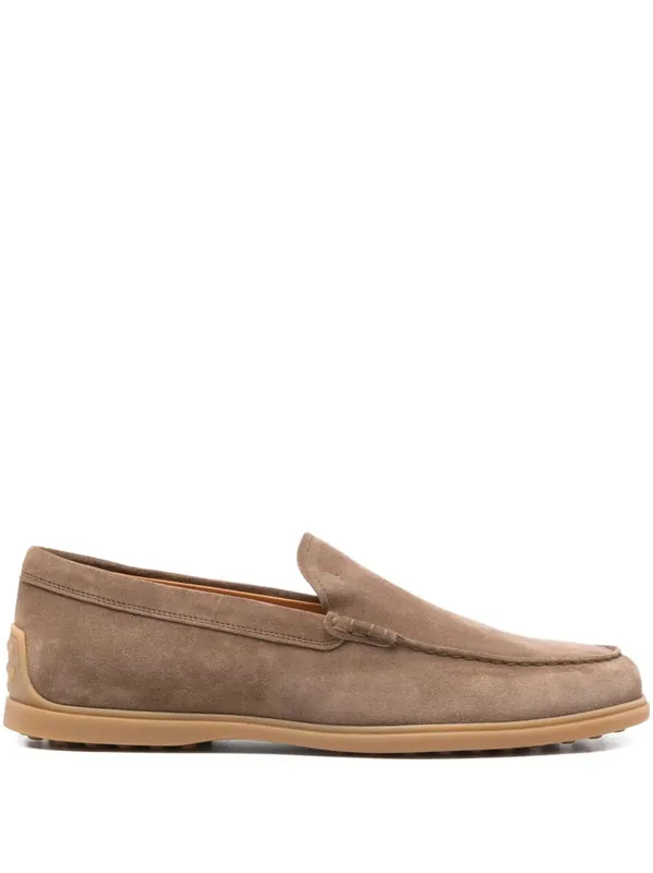Suede Loafers With Rubber Sole - Tod`S