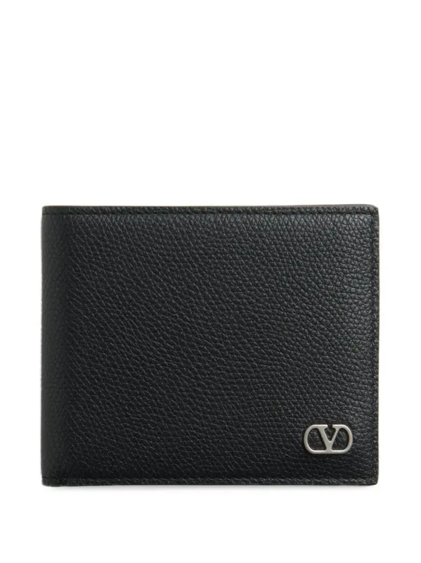 Vlogo Signature Grainy Calfskin Bi-Fold Wallet
