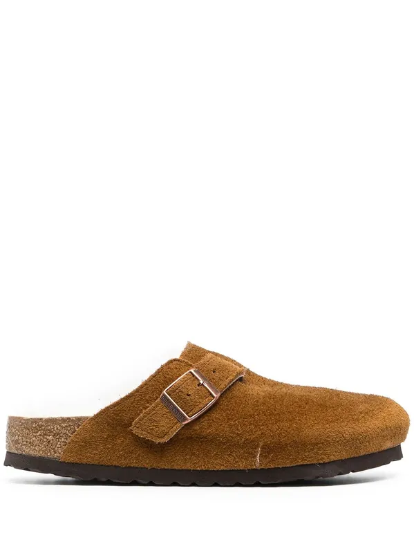 Boston Suede Mule With Lamb Fur Lining - Birkenstock