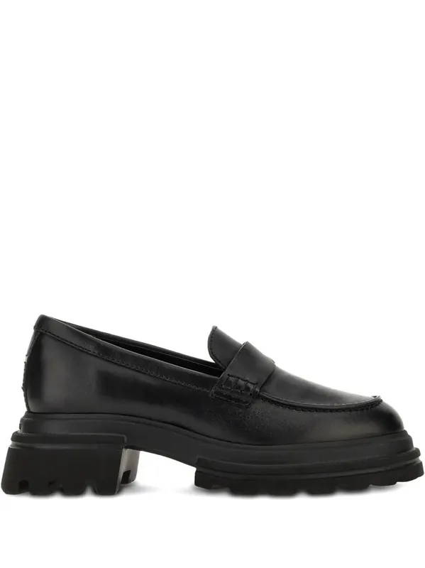 10-Storey Smooth Leather And Workwear Sole Loafers