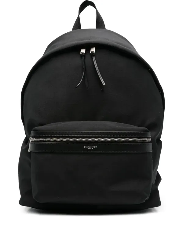 City Backpack In Matt Black Leather - Saint Laurent