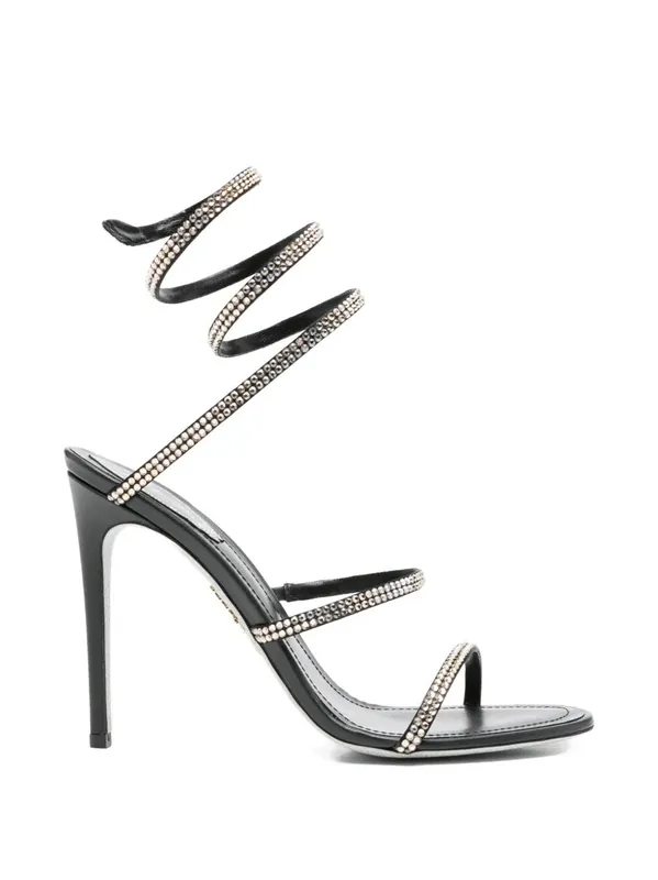 Cleo 105 Black And Gold Sandals - René Caovilla