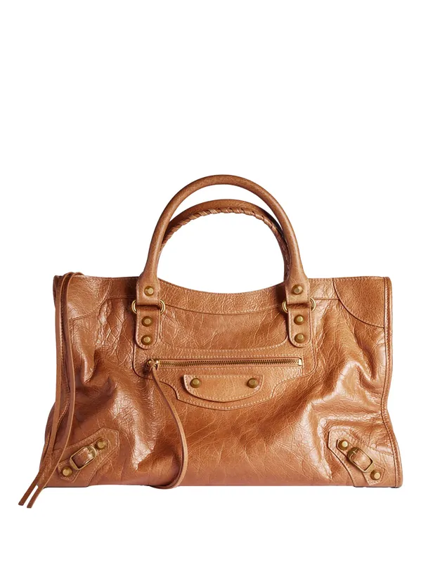 Le City Medium Bag In Arena Leather - Balenciaga