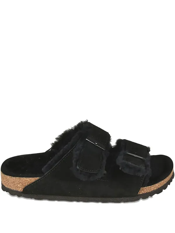 Arizona Shearling And Suede Sandals - Birkenstock