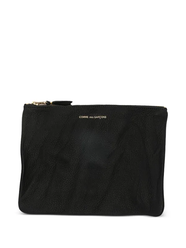 Washed Leather Wallet With Zip - Comme Des Garçon