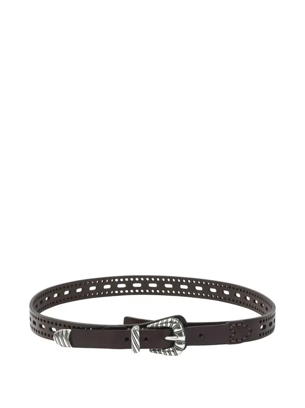 Leather Belt With Perforated Details - Etro