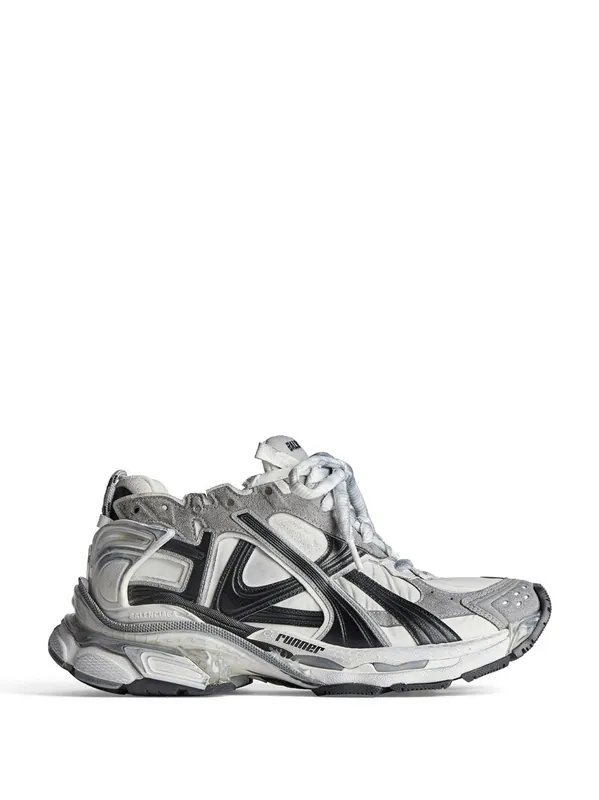 Nylon And Suede-Like Fabric Runner Sneakers