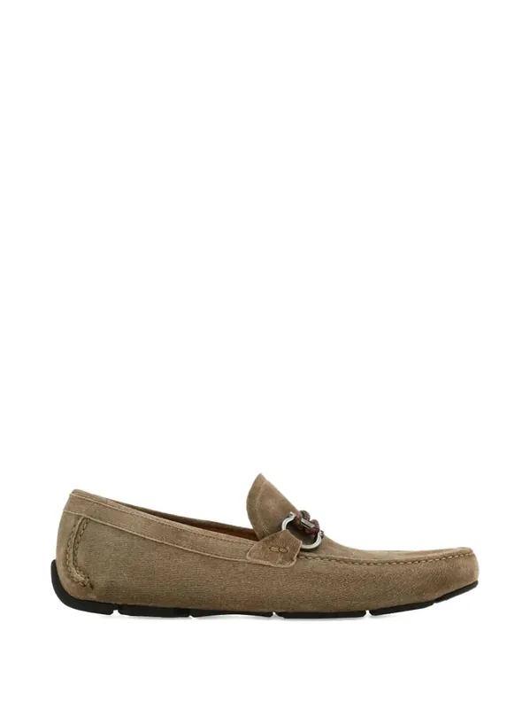 Suede Driver Loafers With Braided Leather Lace - Ferragamo