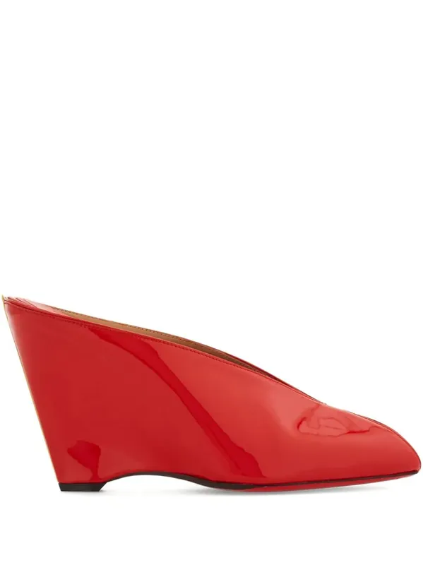 Alicia 95 Peep Toe Patent Leather Mule - Ferragamo
