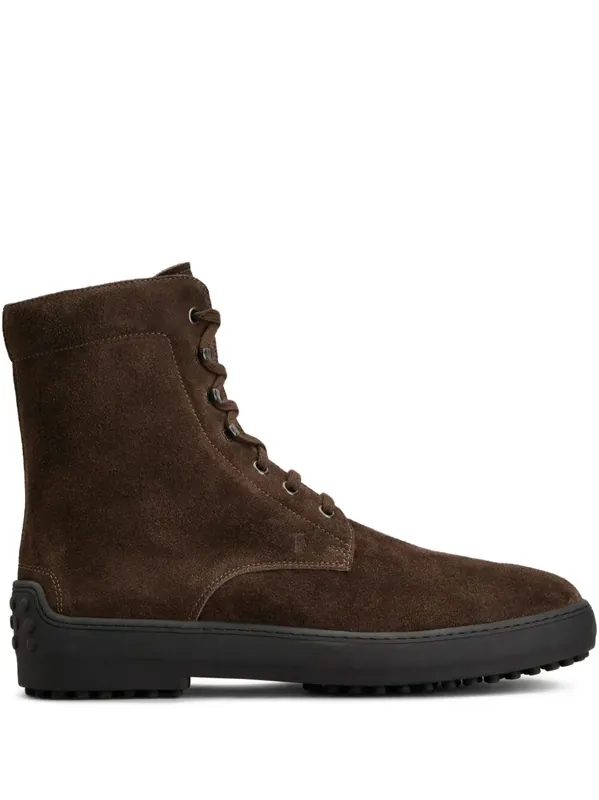 Suede Gommino Combat Boots - Tod`S