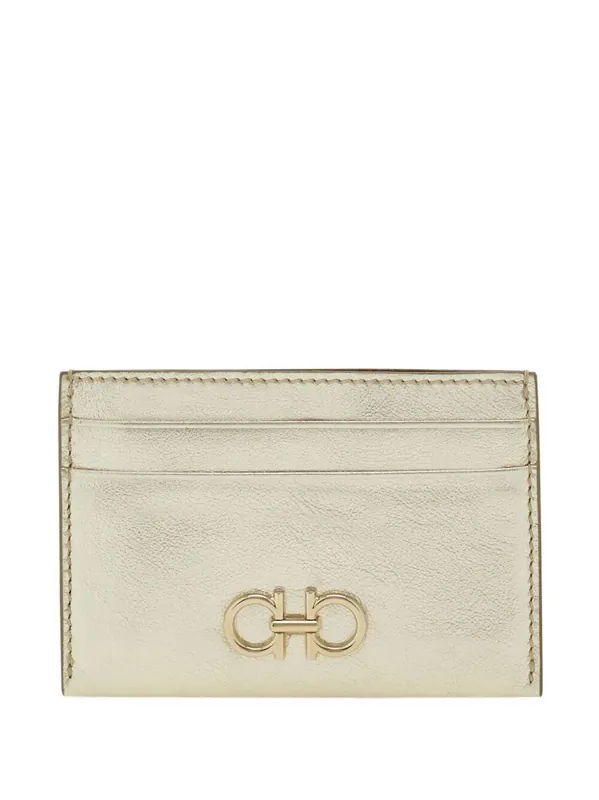 Gancini Laminated Leather Card Holder - Ferragamo