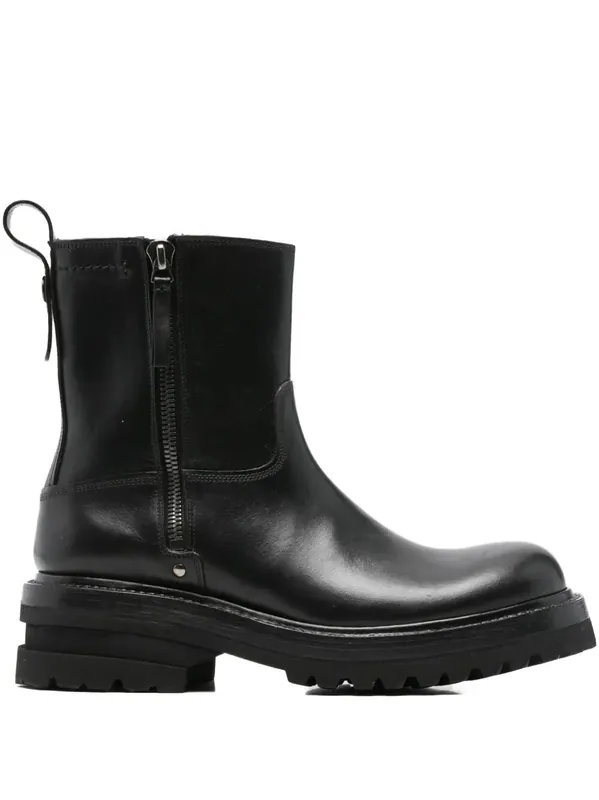 Elba Leather Ankle Boots With Zip - Premiata