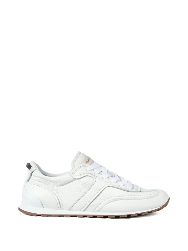 Grained Soft Leather Runners With Shiny Loops - Brunello Cucinelli