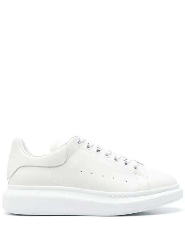 Oversized Sneakers In White Leather - Alexander McQueen