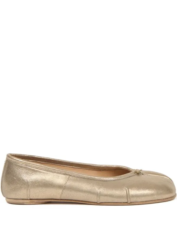 Tabi New Metallic Leather Ballerinas With Laminated Finish - Maison Martin Margiela