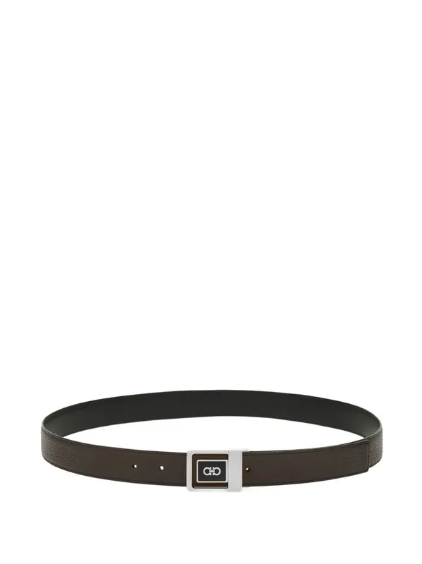 Double Square Reversible Leather Belt - Ferragamo