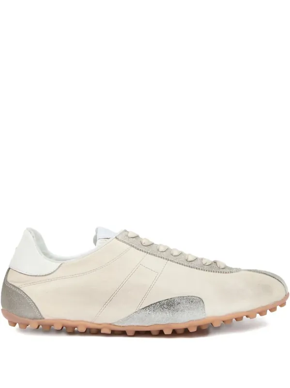 Sprinters Vintage Finish Suede And Leather Sneakers - Maison Martin Margiela
