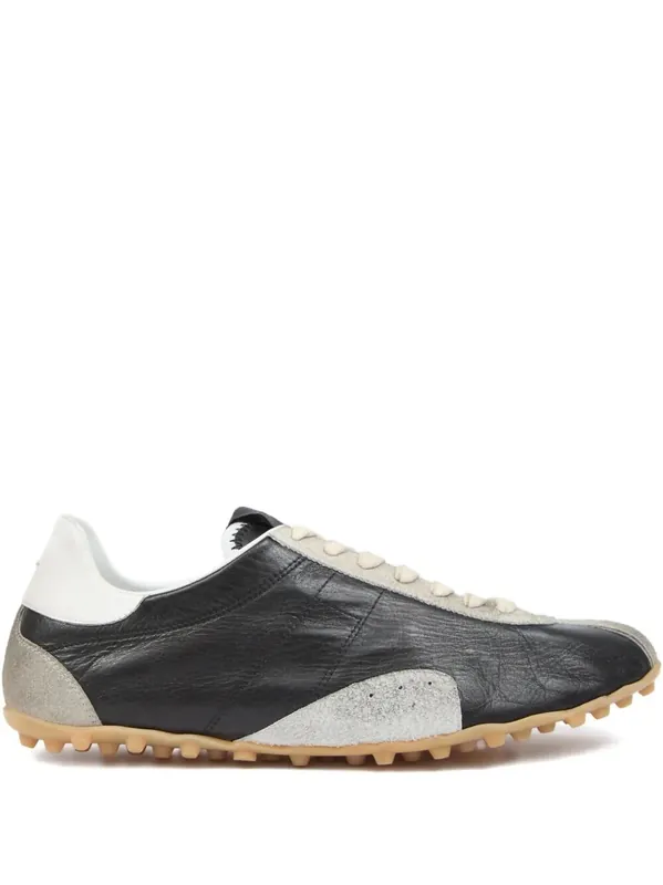 Sprinters Vintage Finish Suede And Leather Sneakers - Maison Martin Margiela
