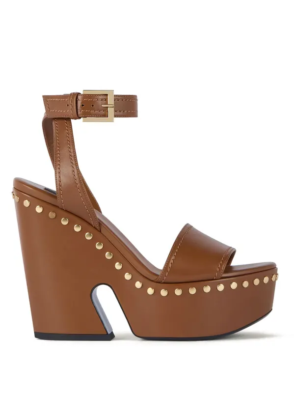 Clog Leather Platform Sandals With Studs Detail - Givenchy