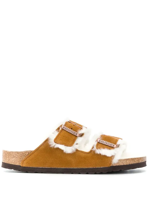 Arizona Shearling And Suede Sandals - Birkenstock