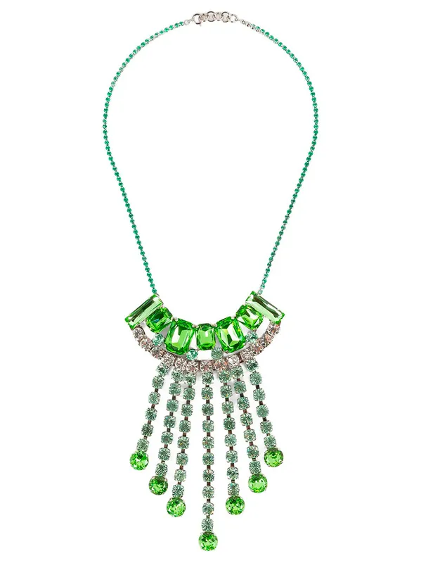 Statement Brass Necklace With Strass Charms - Dries Van Noten