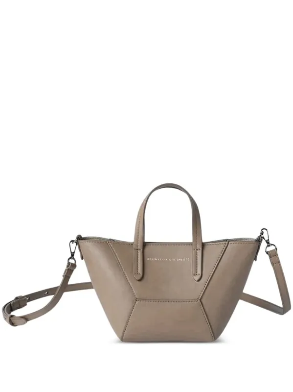 Bc Duo Mini Bag In Calfskin With Monili - Brunello Cucinelli