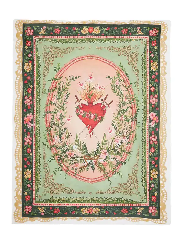 Heart Printed Stole - Faliero Sarti