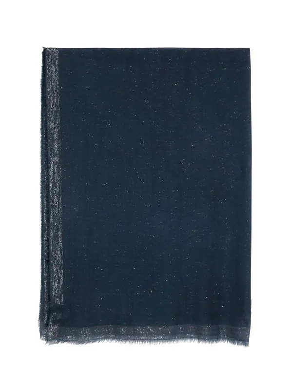 Glitter-Effect Frayed Scarf