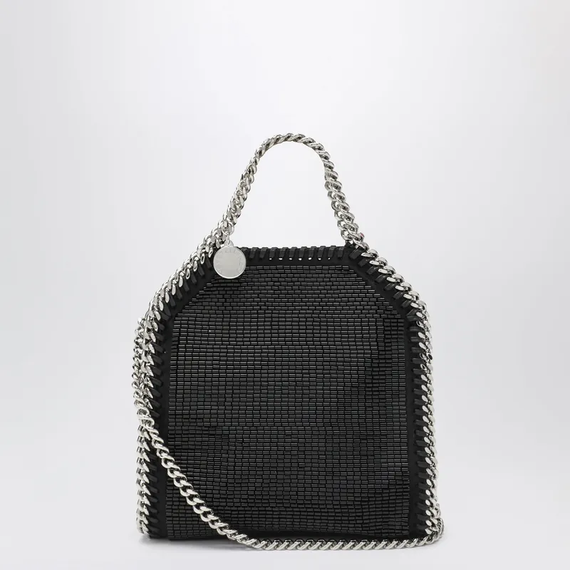 Falabella Mini Tote Bag In Black Crystal Mesh - Stella McCartney