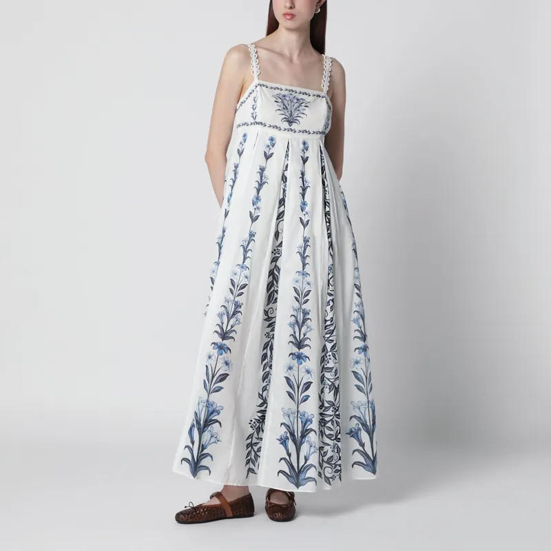 Off-White Flowers Arch Pleats Maxi Dress