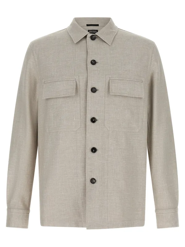 Crossover Shirt And Blouse Gray - Zegna