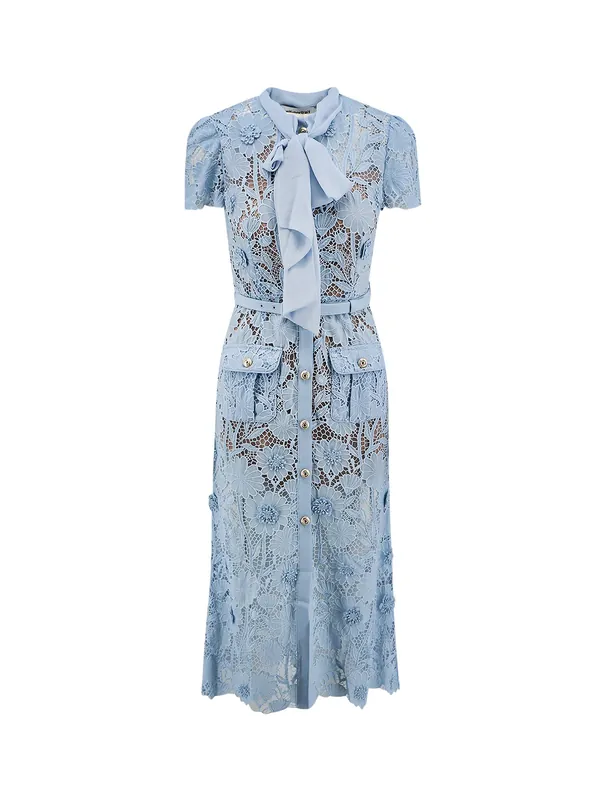 Lace Dress With Belt - Self-Portrait