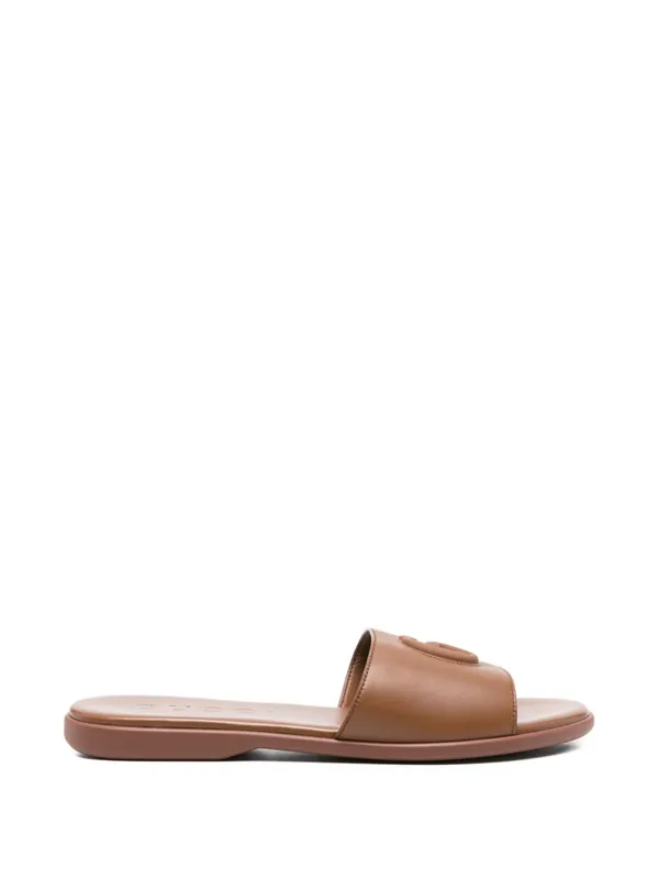 Double G Leather Falt Sandals - Gucci