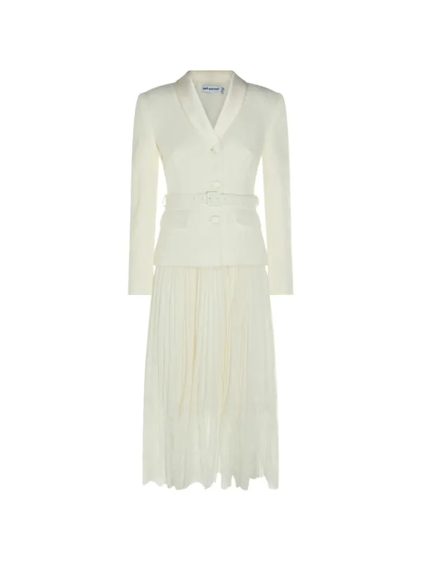 Shawl Collar Midi Dress - Self-Portrait