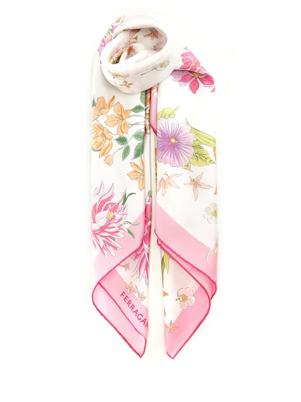 Spring Print Scarf Scarves And Foulards Rose - Ferragamo