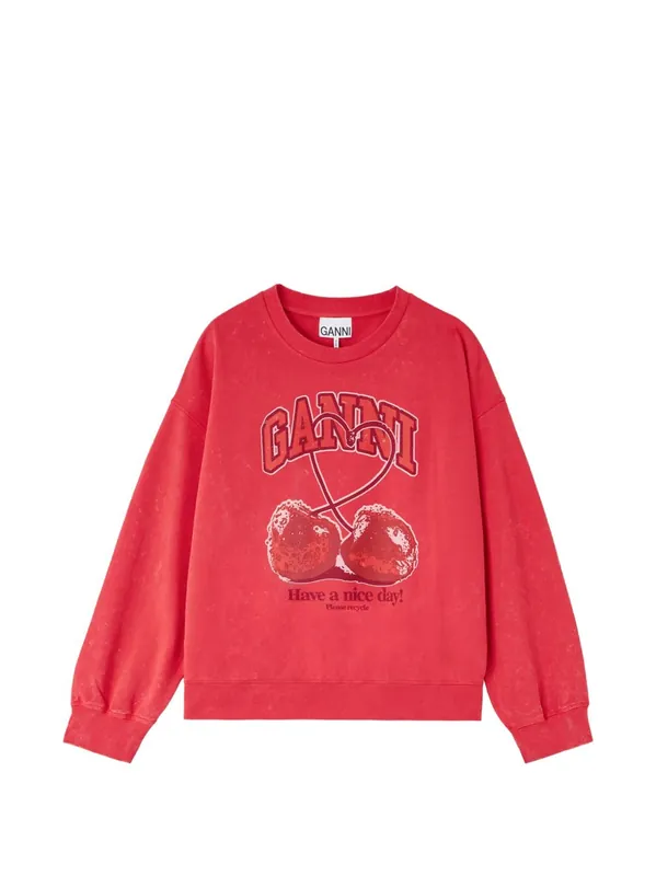 Cherry Organic Cotton Sweater - Ganni