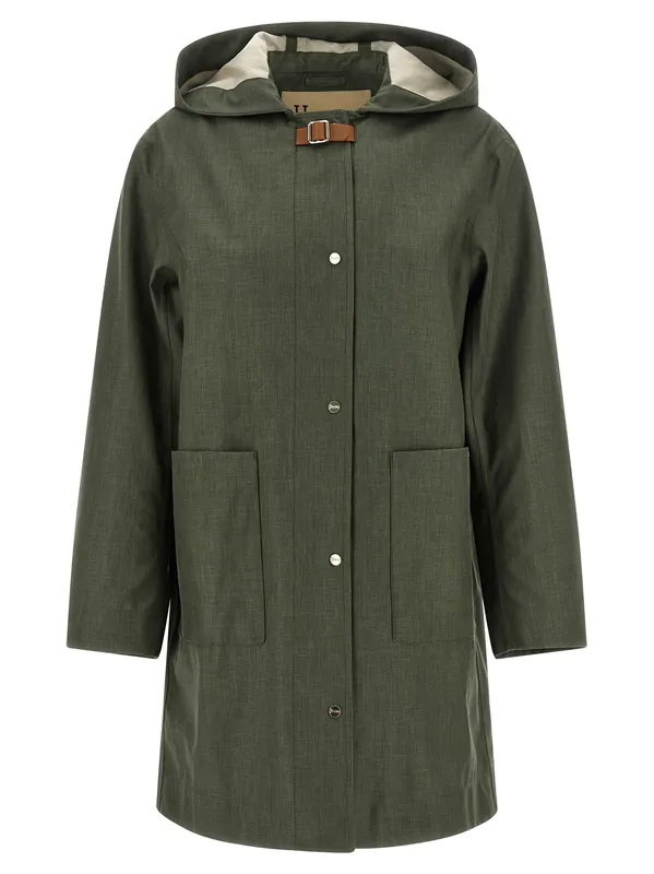 Linen Raincoat Coats And Trench Coats Green - Herno