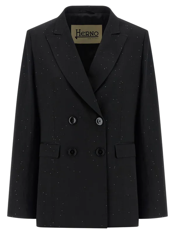 Micro Sequin Blazer Blazers Black - Herno