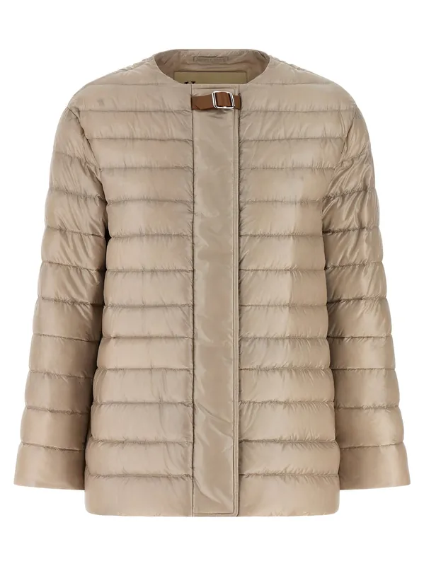 Leather Strap Down Jacket Puffer Jackets Beige - Herno