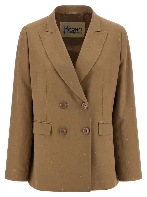 Micro Sequin Blazer Blazers Beige - Herno