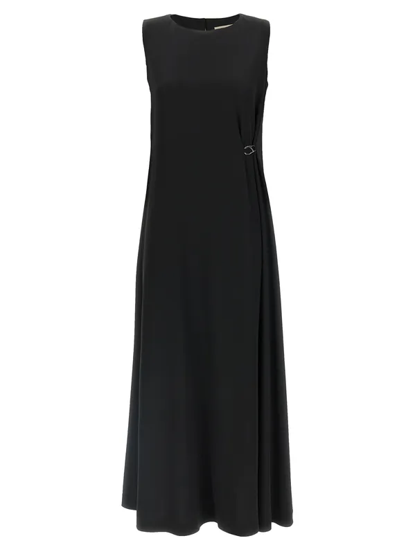 Fluid Diagonal Dress Dresses Black - Herno
