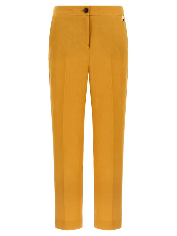 Linen Trousers Pants Orange - Herno