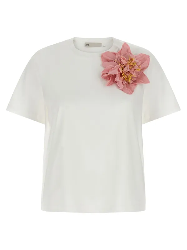 Floral Applique T-Shirt Pink