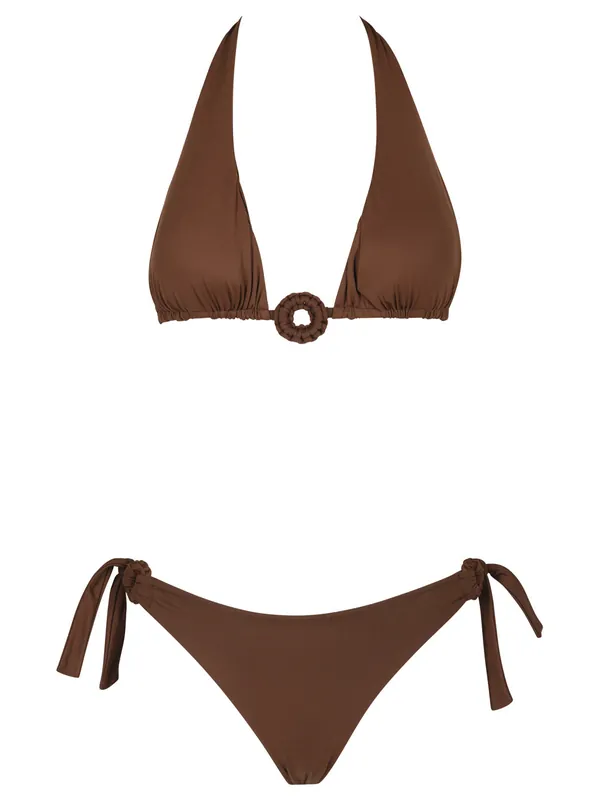 Ruffled Triangle Bikini With Ring - Fisico