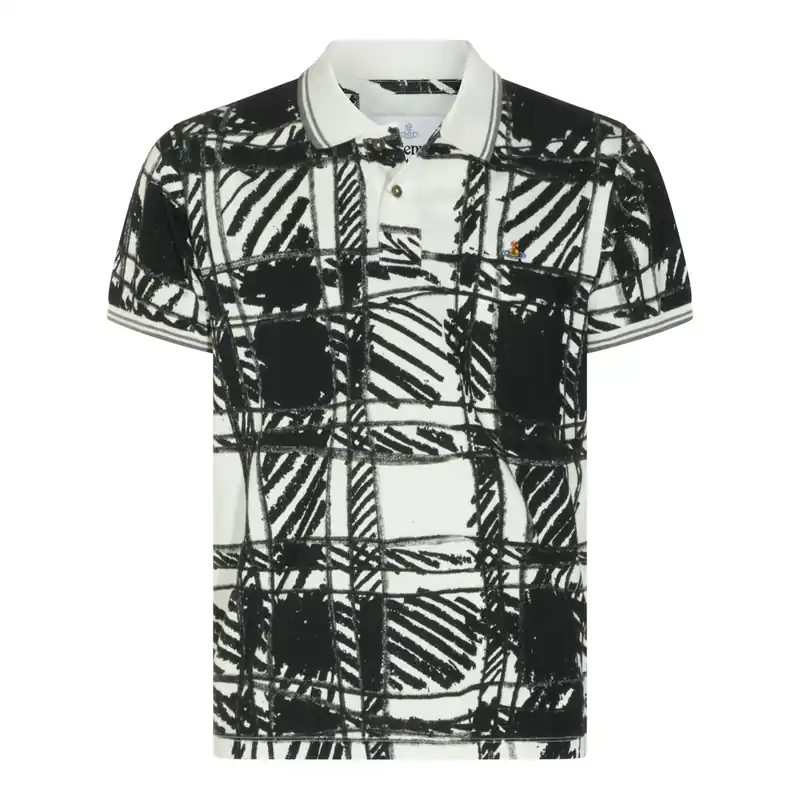 T-Shirts And Polos Black Scribble Check