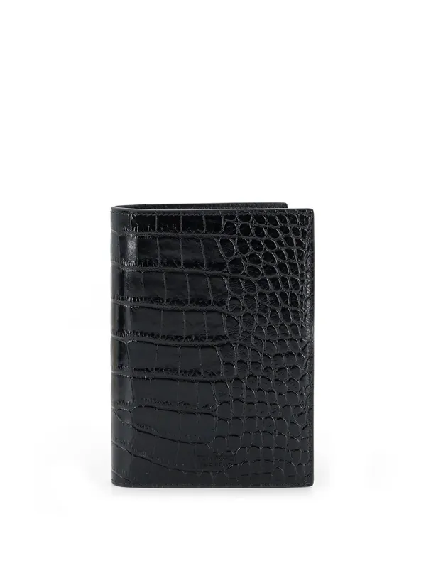 Leather Wallet With Crocodile Print - Tom Ford