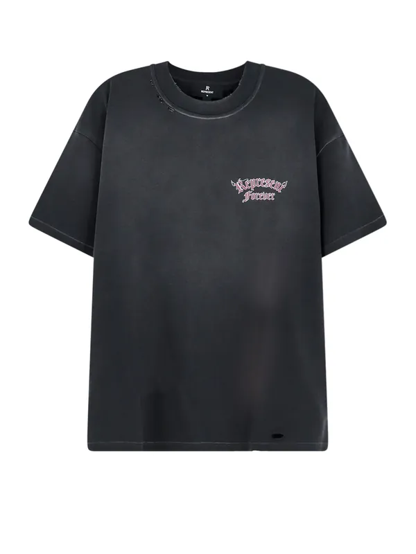 Used-Effect Cotton T-Shirt