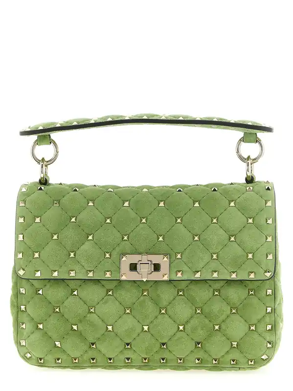 Rockstud Spike Shoulder Bags Green - Valentino Garavani