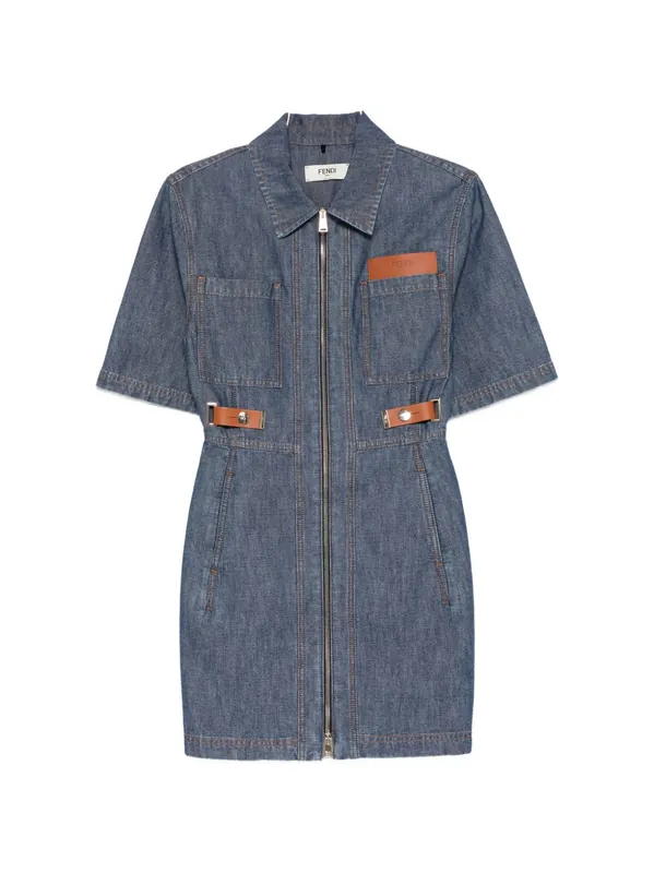 Denim Short Dress - Fendi